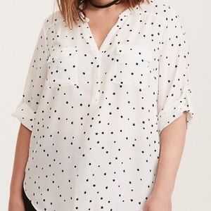 Star print 3/4 sleeve blouse